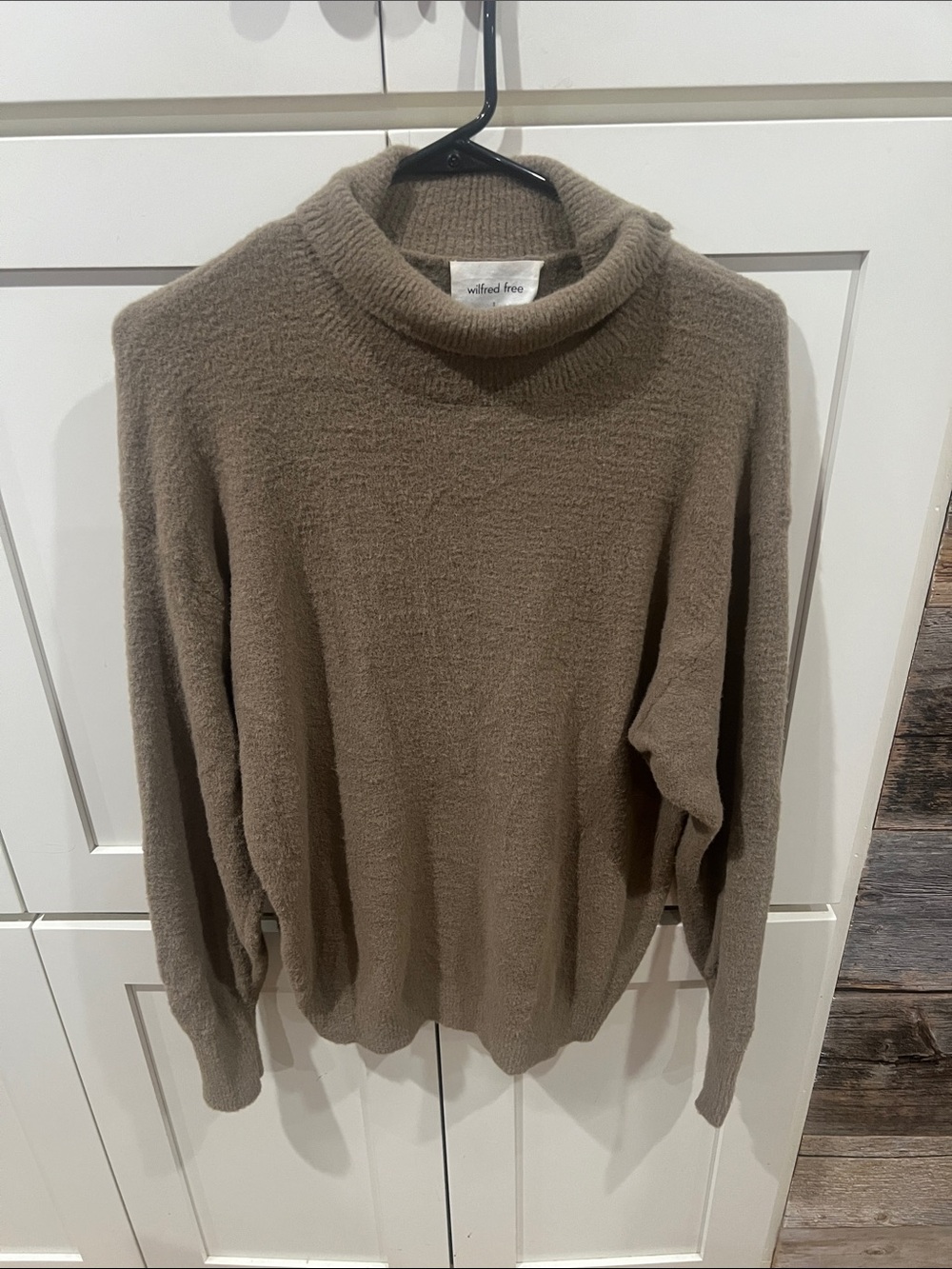 Wilfred Free Hush Knit Turtleneck Sweater in Shitake size S